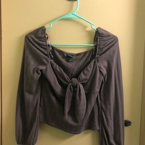 WILD FABLE OFF THE SHOULDER/PUFF SHOULDER TEE